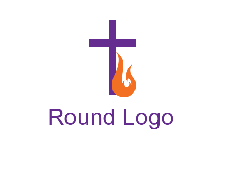 cross with abstract fire icon