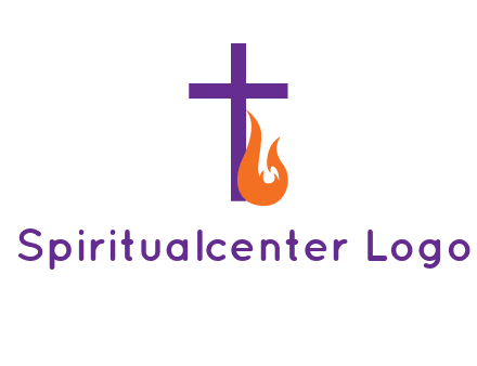 cross with abstract fire icon