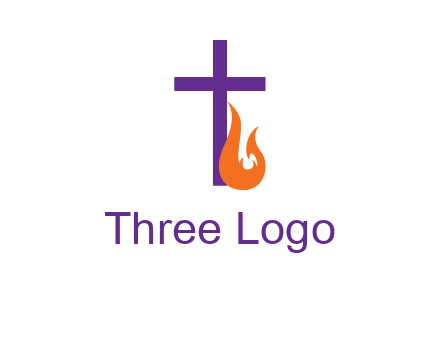 cross with abstract fire icon