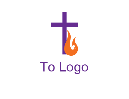 cross with abstract fire icon