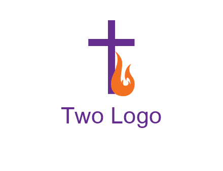 cross with abstract fire icon