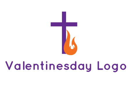 cross with abstract fire icon