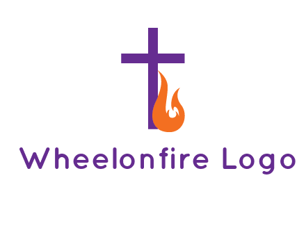 cross with abstract fire icon