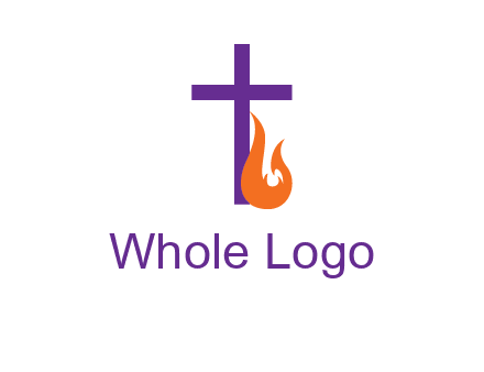 cross with abstract fire icon