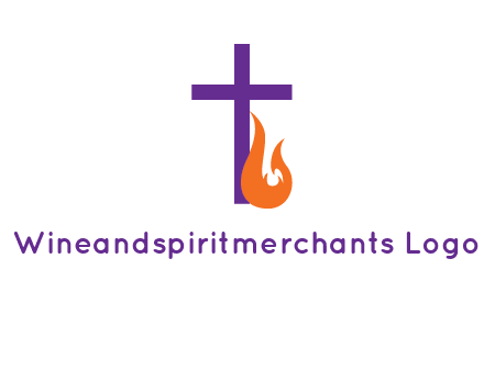 cross with abstract fire icon