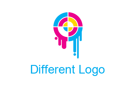 target inside the abstract circle with melting paint logo