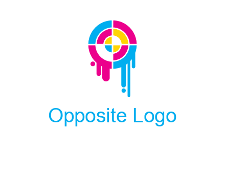 target inside the abstract circle with melting paint logo