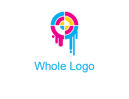 target inside the abstract circle with melting paint logo
