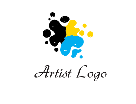 abstract paint splashes logo