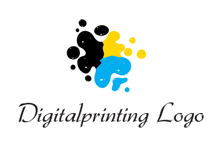 abstract paint splashes logo