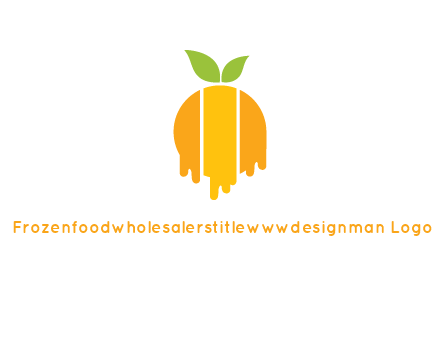 abstract melting orange with leafs logo