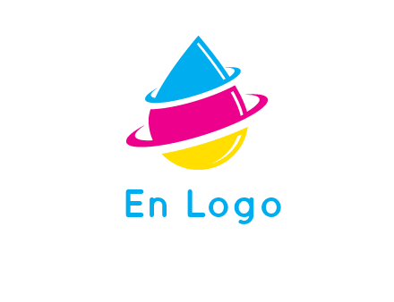 swooshes around the abstract water drop logo