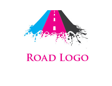 road inside paint splash logo