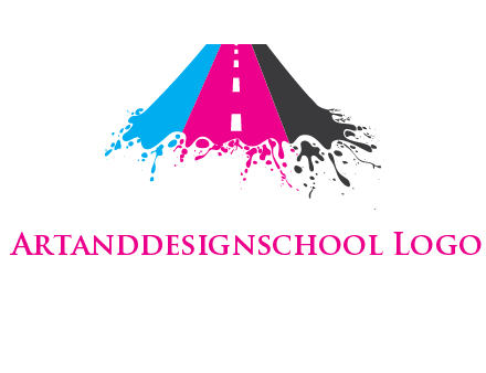 road inside paint splash logo