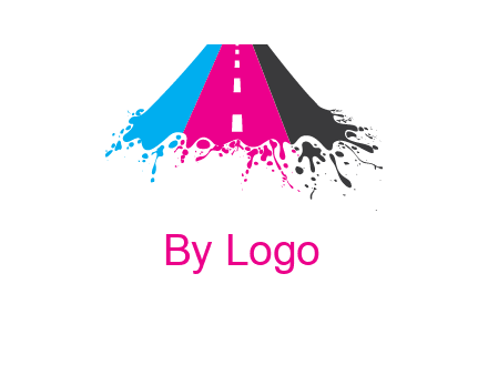 road inside paint splash logo