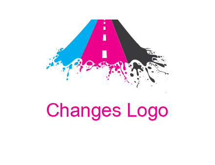 road inside paint splash logo
