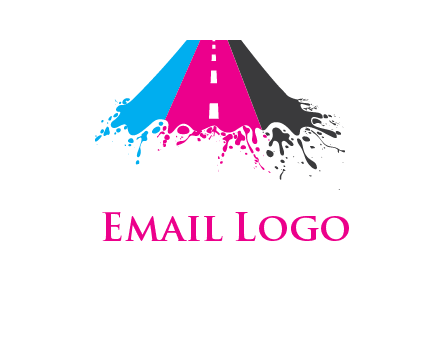 road inside paint splash logo