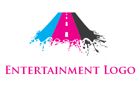 road inside paint splash logo
