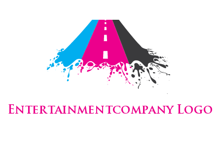 road inside paint splash logo