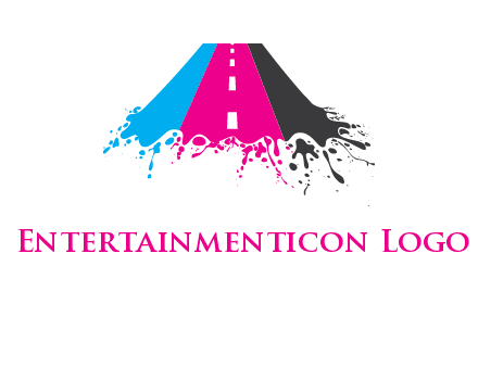 road inside paint splash logo