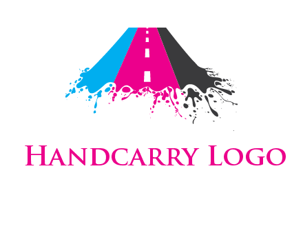 road inside paint splash logo