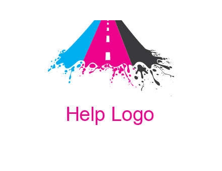road inside paint splash logo
