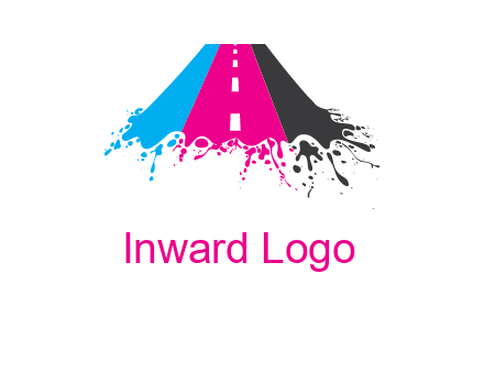 road inside paint splash logo