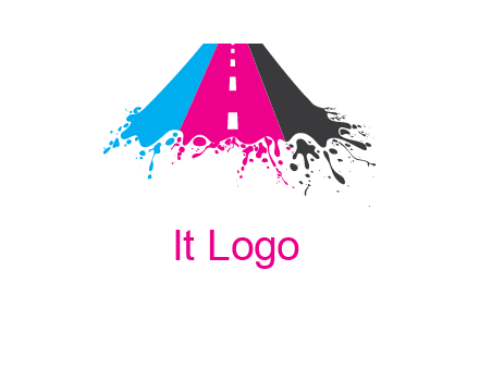 road inside paint splash logo