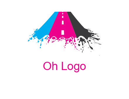 road inside paint splash logo