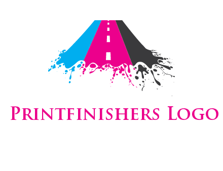 road inside paint splash logo
