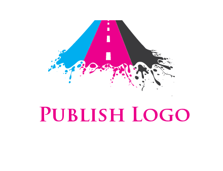 road inside paint splash logo