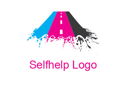 road inside paint splash logo