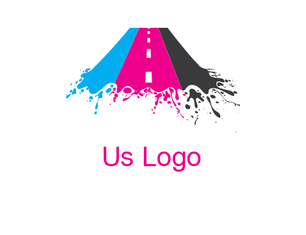 road inside paint splash logo