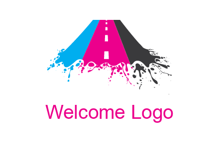 road inside paint splash logo