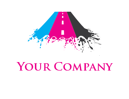 road inside paint splash logo