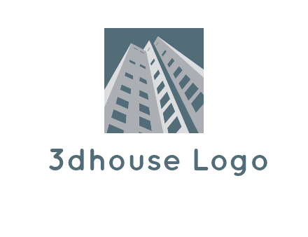 abstract buildings inside the square logo