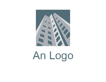 abstract buildings inside the square logo