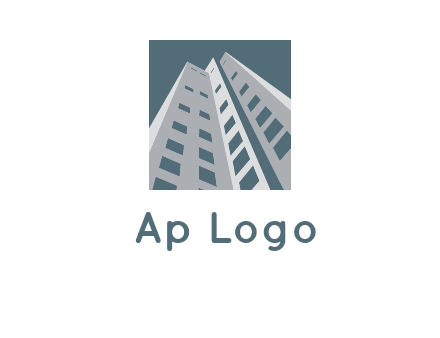 abstract buildings inside the square logo