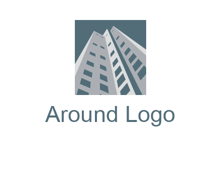 abstract buildings inside the square logo