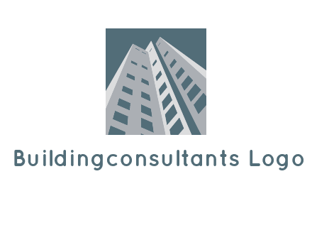 abstract buildings inside the square logo