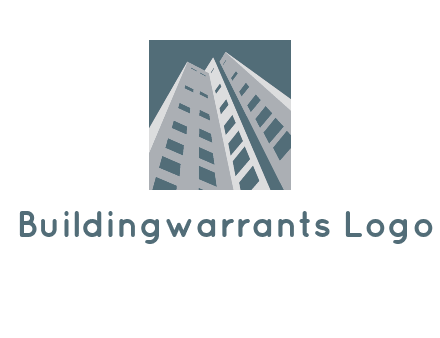 abstract buildings inside the square logo