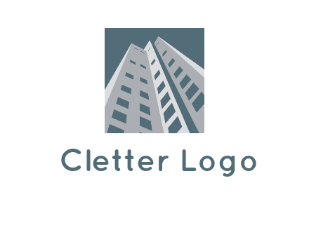 abstract buildings inside the square logo