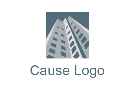 abstract buildings inside the square logo