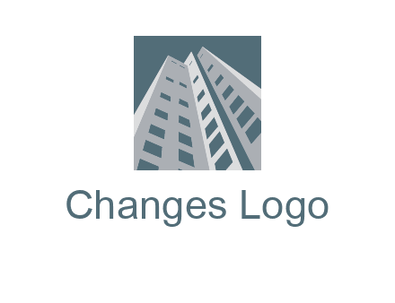 abstract buildings inside the square logo