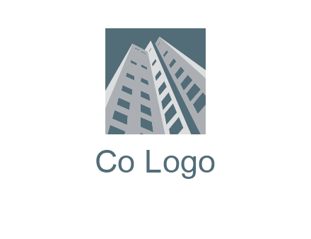 abstract buildings inside the square logo