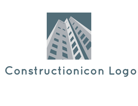abstract buildings inside the square logo
