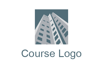 abstract buildings inside the square logo