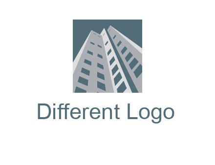 abstract buildings inside the square logo