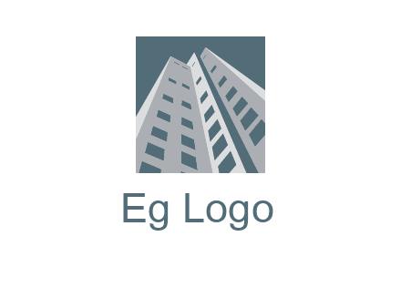 abstract buildings inside the square logo