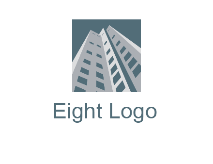 abstract buildings inside the square logo